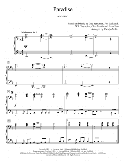 page one of Paradise (Piano Duet)