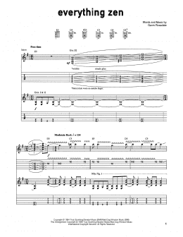 page one of Everything Zen (Guitar Tab)