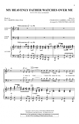 page one of My Heavenly Father Watches Over Me (SATB Choir)