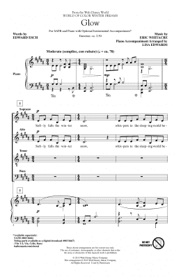 page one of Glow (SATB Choir)