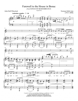 page one of Farewell To The House In Bonac (Piano & Vocal)