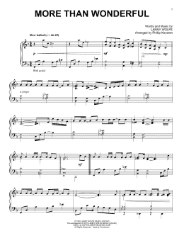 page one of More Than Wonderful (arr. Phillip Keveren) (Piano Solo)