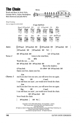 page one of The Chain (Guitar Chords/Lyrics)