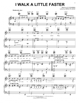 page one of I Walk A Little Faster (Piano, Vocal & Guitar Chords (Right-Hand Melody))