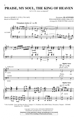 page one of Praise, My Soul, The King Of Heaven (SATB Choir)
