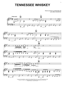 page one of (Smooth As) Tennessee Whiskey (Piano, Vocal & Guitar Chords (Right-Hand Melody))
