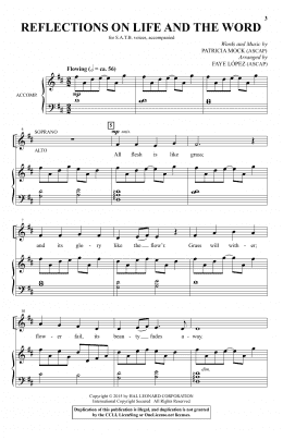 page one of Reflections On Life And The Word (SATB Choir)