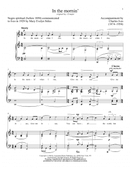 page one of In The Mornin' (Piano & Vocal)