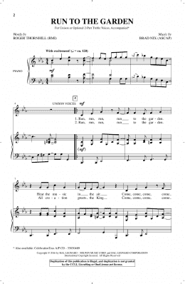 page one of Run To The Garden (2-Part Choir)