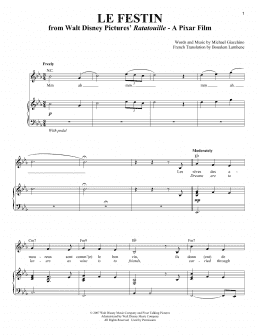 page one of Le Festin (from Ratatouille) (Piano & Vocal)