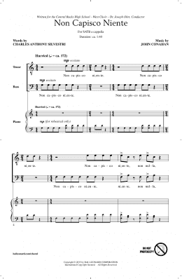 page one of Non Capisco Niente (SATB Choir)