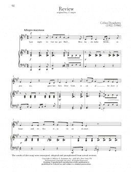 page one of Review (Piano & Vocal)