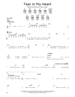 page one of Tear In My Heart (Guitar Lead Sheet)