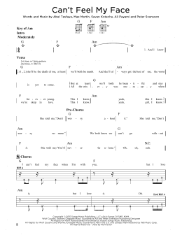 page one of Can't Feel My Face (Guitar Lead Sheet)