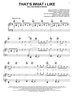 page one of That's What I Like (Piano, Vocal & Guitar Chords (Right-Hand Melody))