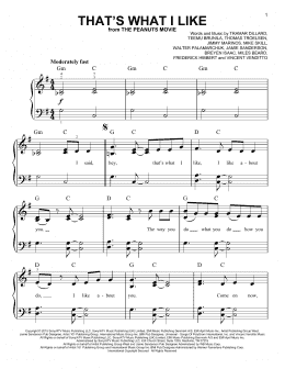 page one of That's What I Like (Easy Piano)