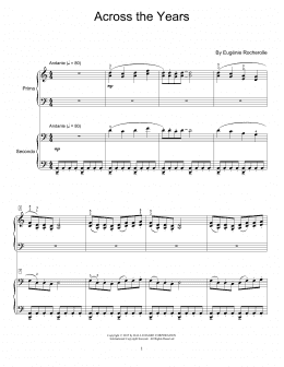 page one of Across The Years (Piano Duet)