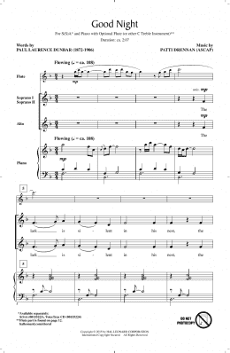 page one of Good Night (SSA Choir)