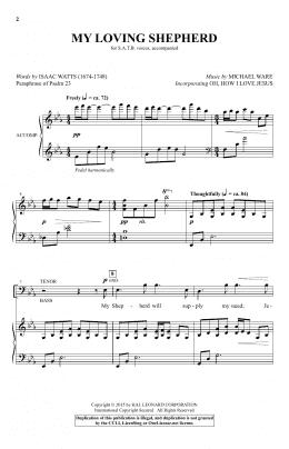 page one of My Loving Shepherd (SATB Choir)
