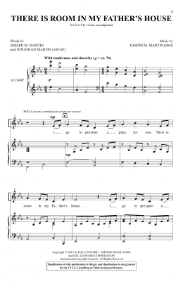 page one of There Is Room In My Father's House (SATB Choir)