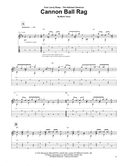page one of Cannon Ball Rag (Guitar Tab)