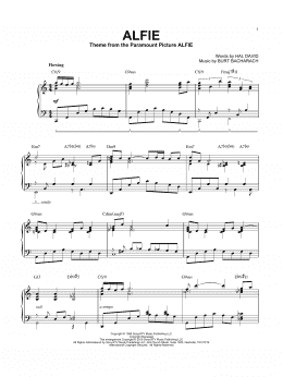 page one of Alfie [Jazz version] (arr. Brent Edstrom) (Piano Solo)