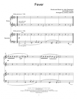 page one of Fever (Piano Duet)