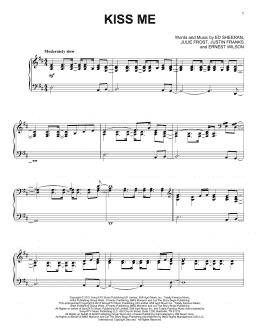 page one of Kiss Me (Piano Solo)