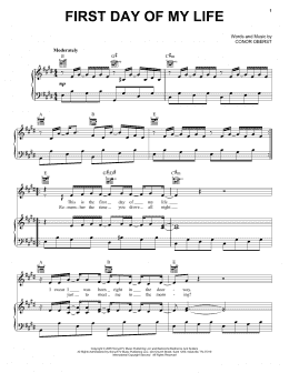 page one of First Day Of My Life (Piano, Vocal & Guitar Chords (Right-Hand Melody))