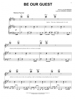 page one of Be Our Guest (from Disney's Descendants) (Piano, Vocal & Guitar Chords (Right-Hand Melody))