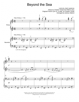 page one of Beyond The Sea (Piano Duet)