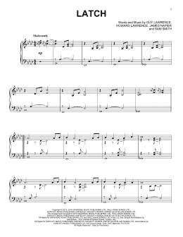page one of Latch (Piano Solo)