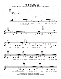 page one of The Scientist (Ukulele)