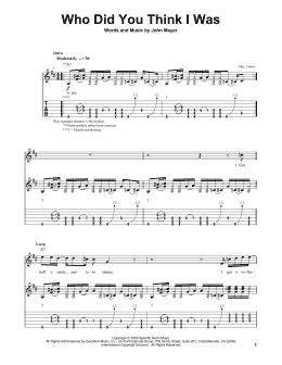 page one of Who Did You Think I Was (Guitar Tab (Single Guitar))