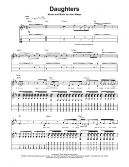 page one of Daughters (Guitar Tab (Single Guitar))