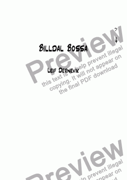 page one of Billdal Bossa trio