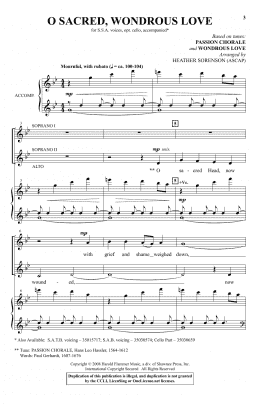 page one of O Sacred, Wondrous Love (SSA Choir)