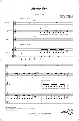 page one of Stomp Box (SSA Choir)