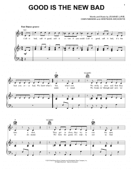 page one of Good Is The New Bad (from Disney's Descendants) (Piano, Vocal & Guitar Chords (Right-Hand Melody))