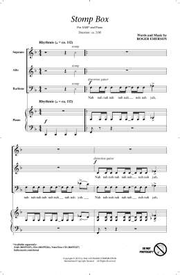 page one of Stomp Box (SAB Choir)