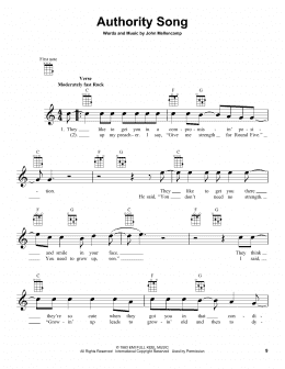 page one of Authority Song (Ukulele)