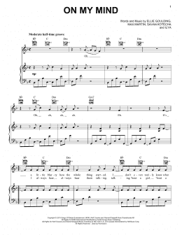 page one of On My Mind (Piano, Vocal & Guitar Chords (Right-Hand Melody))