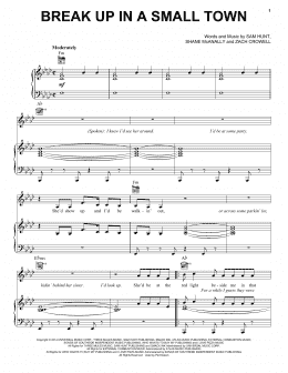 page one of Break Up In A Small Town (Piano, Vocal & Guitar Chords (Right-Hand Melody))