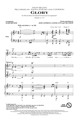 page one of Glory (SSA Choir)