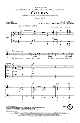 page one of Glory (SAB Choir)