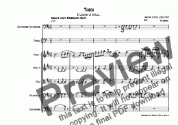 page one of E lucevan le stelle (Tosca) for Contrabbass, Timpani and String quintet