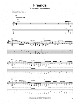 page one of Friends (Guitar Tab (Single Guitar))