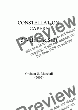 page one of CONSTELLATION CAPERS 5. Vela (The Sail)