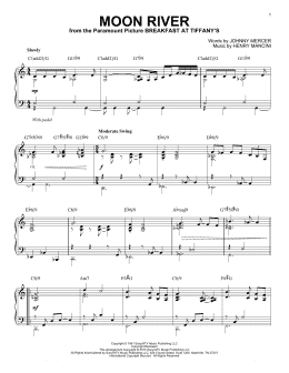 page one of Moon River [Jazz version] (arr. Brent Edstrom) (Piano Solo)