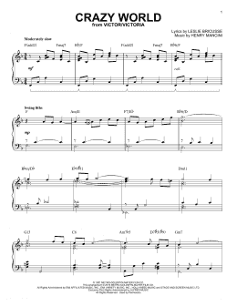 page one of Crazy World [Jazz version] (arr. Brent Edstrom) (Piano Solo)